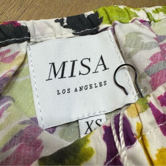 Misa Mahika Maxi Dress XS Floral Multicolor One Shoulder Adjustable Waist Tie - Picture 5 of 11